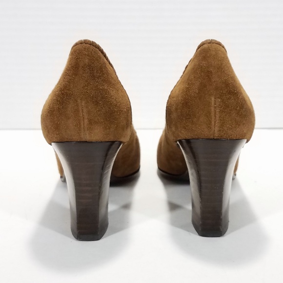 Ferragamo Whip-Stitched Suede Pumps Made in Italy - Picture 6 of 8
